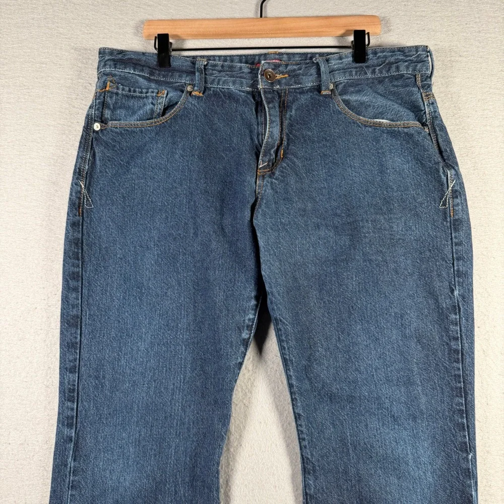 Unionbay Mens Straight Leg Blue Denim Jeans Medium Wash YB33932 36x32